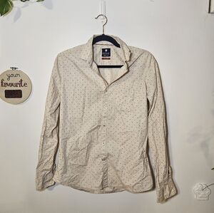 Netplay Heritage Workwear Cream Polka Dot Shirt